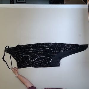 Black cocktail fringe dress